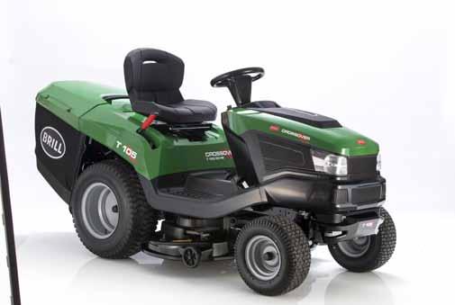 Kapacita sběrného koše Zahradní traktory Signalizace Špičkové motory Výkonné jednoválcové a dvouválcové motory Briggs&Stratton garantují