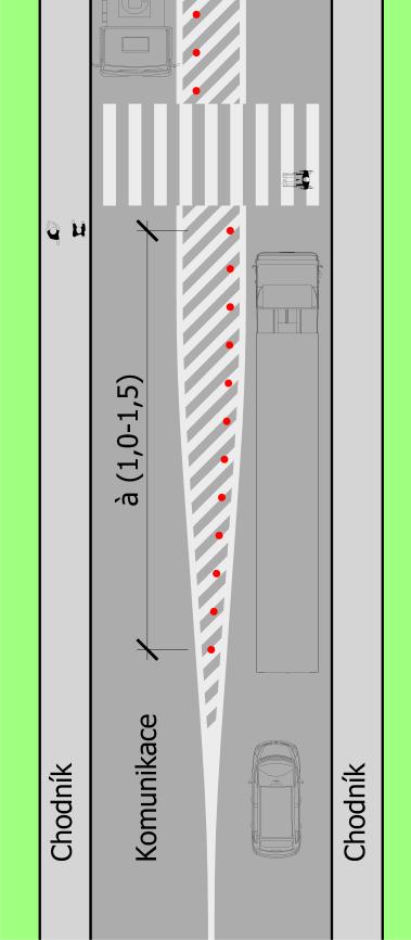 Zkušenosti a doporučení k umísťování PŘECHOD PRO CHODCE zvýraznění