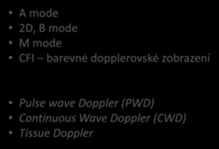 zobrazení Pulse wave Doppler (PWD)