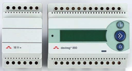 60 Bystrý správce ledu a sněhu termostat devireg 850 Termostat devireg 850 je inteligentní řídící jednotka, zajiš ujicí ochranu před ledem a sněhem.