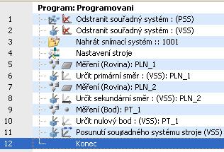 2 Postup programovaní jednotlivých řezů Naprogramování řezů na tvary součástí slouží k nastavení polohy měřicích