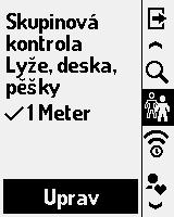 Skupinová kontrola Nastavení skupinové kontroly umožňuje vymezit zkušební vzdálenost během skupinového hledání.