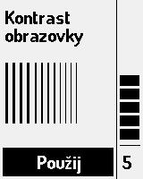 Nastavování kontrastu obrazovky Nastavením kontrastu obrazovky zajistíte optimální viditelnost v
