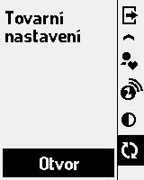 Obnovení továrních nastavení zařízení Funkce Obnovit tovární nastavení vám umožňuje obnovit všechna