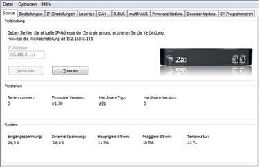 System Z21 - Maintenance Tool: Údržba Vašeho digitálneho systému MULTIMAUS Update Konfigurácia a nastavenie BUS- Systémov Firmware Update Decoder Update & Soundload zvuky pre Roco/Zimo Decoder Aby