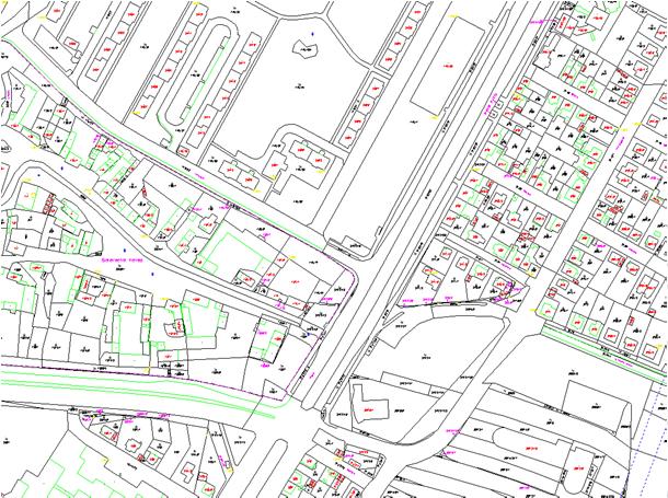 Digitální Katastrální Mapa číselný (digitální) záznam obsahu katastrální mapy s geometrickým a polohovým určením v S-JTSK, se stanovenou přesností podrobného měření a se stanoveným kódem