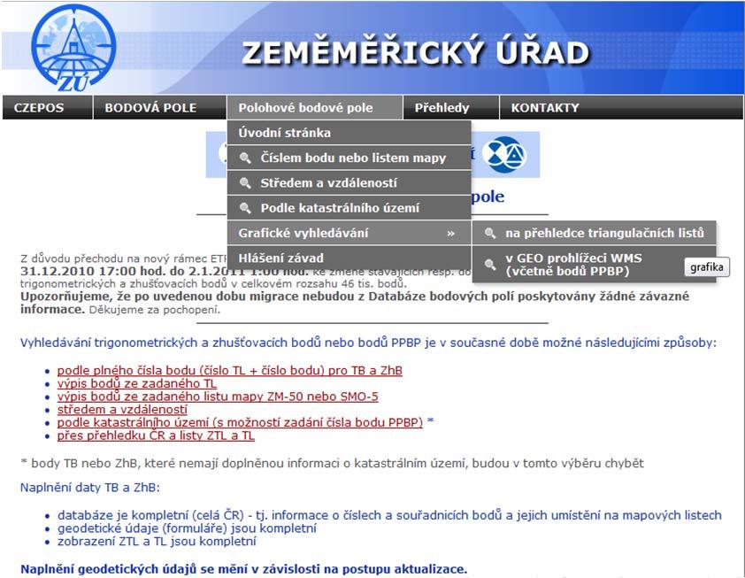 Databáze bodových polí České republiky dostupná na http://bodovapole.cuzk.cz/ http://bodovapole.cuzk.cz/ ZÁkladní BÁze GEografických Dat.