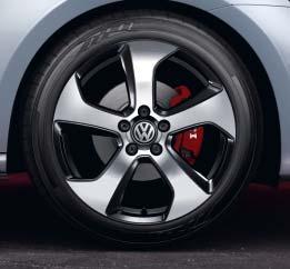 Nabídka sportovních kol z lehké slitiny pro Golf GTI proto zahrnuje tři možnosti,