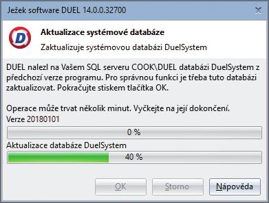 Postup pro první spuštění Po dokončení instalace se program spustí automaticky nebo ho spusťte později ručně ikonou DUEL 14 na ploše. Použijte stejné přihlašovací jméno a heslo jako u předchozí verze.
