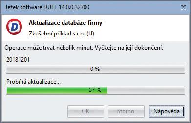 Hromadná aktualizace firemních databází Chcete-li provést upgrade více firem najednou (bez nutnosti jejich postupného spouštění), můžete využít připravenou funkci v agendě Zpracovávané firmy a celý