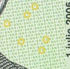 UTB ve Zlíně, Fakulta aplikované informatiky 61 Na přední straně bankovky je v pravé oblasti vytištěné malými znaky s výškou menší než 1 mm text tvořen ze zkratky BNR který je vidět jen pomocí lupy