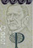stran bankovky, pokud ji nastavíme proti