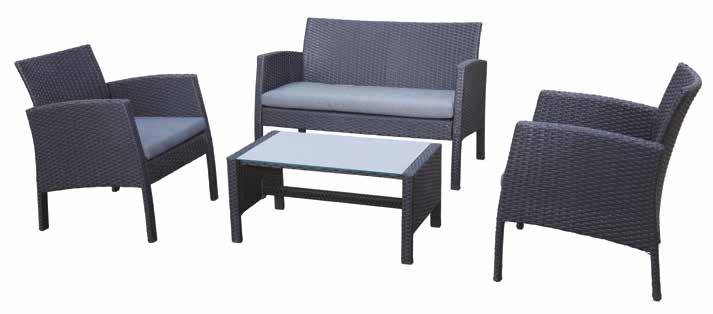 Zahradní židle, umělý ratan tmavě šedý / ALU konstrukce, 70 95 63