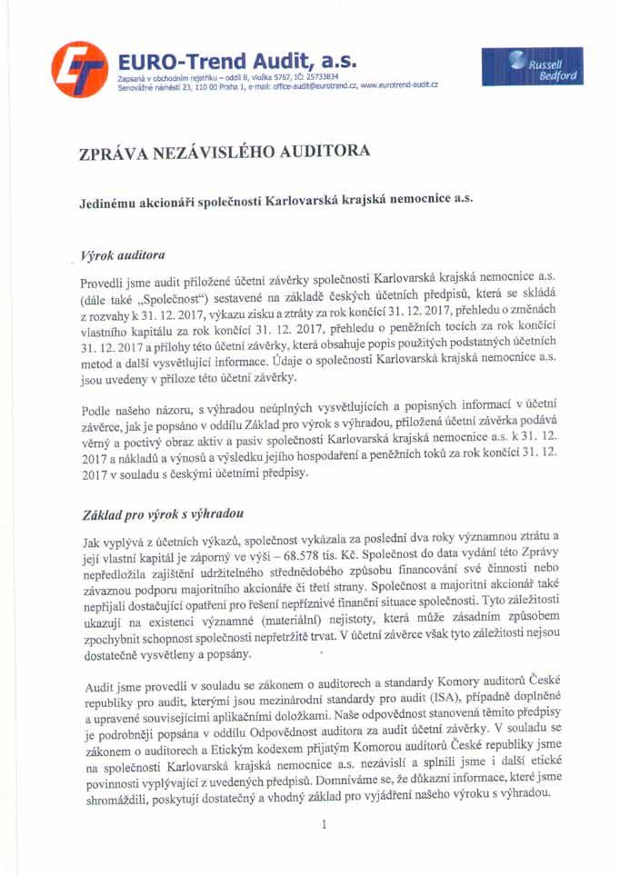 Karlovarská krajská nemocnice a.s. IV.