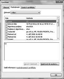Po jejich přečtení stiskněte tlačítko Dokončit. Export certifikátu, tedy jeho zápis z úložiště Internet Explorer do samostatného souboru, probíhá velice podobně jako import.