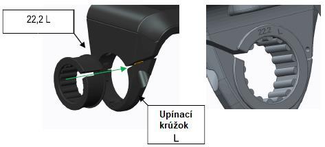 Upínací krúžok je vhodný pre 3 veľkosti kormidla (31,8 mm, 25,4 mm a 22,2 mm).