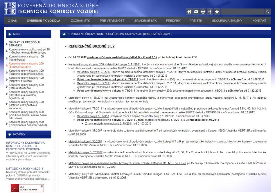 Postup merania na valcovej skúšobni bŕzd