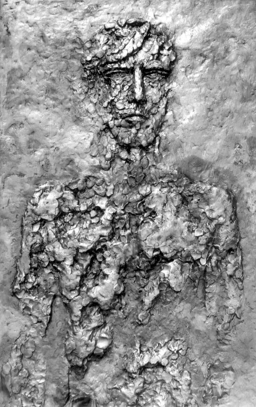 Olbram Zoubek, Náhrobek pro Jana Zajíce, 1972, detail reliéfní