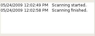 Obrázek 4.7: Animace v Qt/KDE 4.4.8 Log Grafický prvek reprezentující logovací součást grafického rozhraní je využíván pro zaznamenávání důležitých událostí při běhu aplikace s grafickým rozhraním pro antivirového démona.
