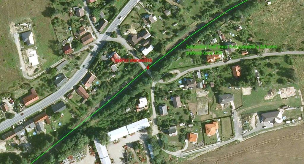 Obrázek P9_mapa okolí měřícího stanoviště - most nad trati 2.