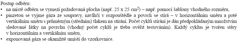 Nikdy se gáza nesmí navlhčovat dříve než před vlastním stíráním