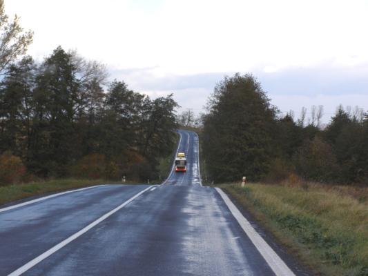 Prekrytá zeleňou je tiež DZ IP6 priechod pre chodcov, ktorá má vodičov upozorniť na existujúci priechod (viď foto 34) a je tiež osadená na tom istom stĺpiku ako DZ P8 hlavná cesta.