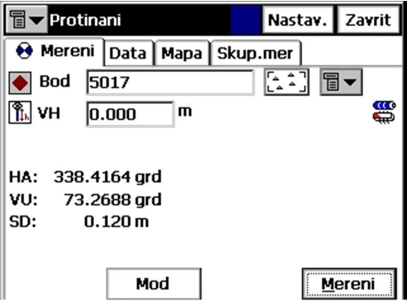 9 Přílohy 9.1 V -- Návod pro přístroj Topcon GPT-7501 9.1.1 Postup práce 1.