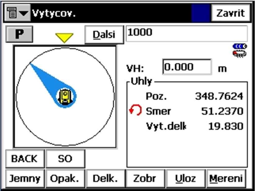 kapitola ORT Mod (ortogonální metoda) na straně 117. - Cogo (souřadnicové výpočty): otevře zobrazení souřadnicových výpočtů Bod ve smeru. - Pomoc: zpřístupňuje soubory nápovědy. - Projekt.