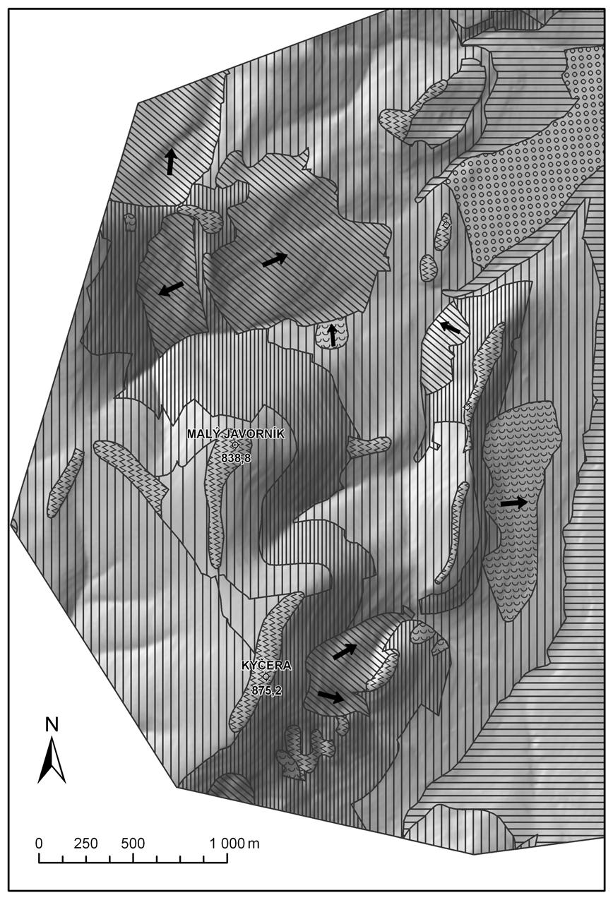 Fig. 6 Digital engineering-geomorphological 3D model of expected terrain deformations and geohazards in relation to planned