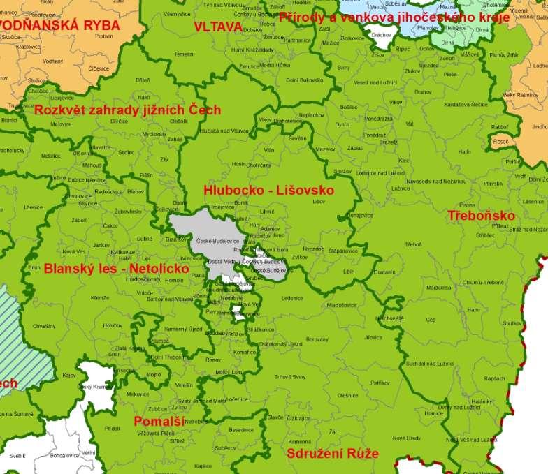 o počet obyvatel v jednotlivých MAS, regiony se navzájem tolik neliší, pouze MAS Třeboňsko je populačně výrazně větší. MAS Hlubocko Lišovsko je dle počtu obyvatel na průměrné hodnotě.