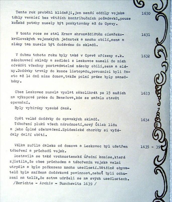 Vydání 1 / 2017 Těžký život předků v letech 1630-1639