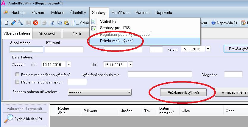 Průzkumník výkonů Kontrolní přehled a možnost obnovy smazaných výkonů.