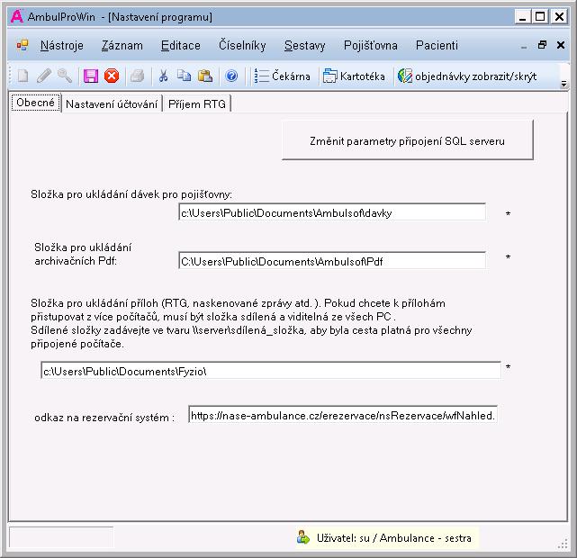21. Nastavení programu Do nastavení programu AmbulProWin může zasahovat pouze oprávněná osoba s administrátorskými právy!