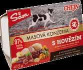 kuřecí Masová konzerva pro psy 415 g hovězí, kuřecí Salám pro