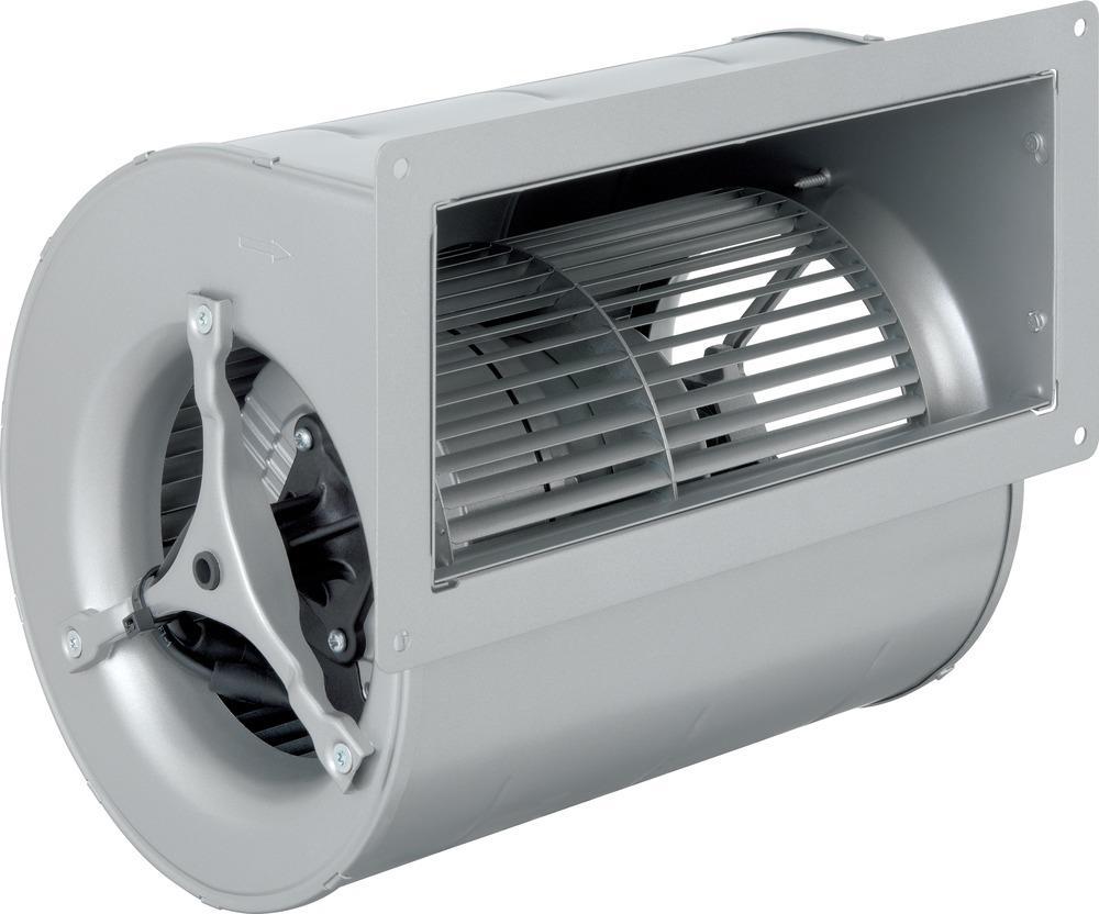Obrázek 4 Radiální ventilátor se zahnutými lopatkami dopředu se spirální skříní[3] 2.