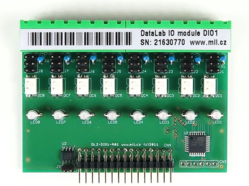 8 galvanicky oddělených digitálních vstupů/výstupů s tranzisory MOSFET DataLab DIO1 Vlastnosti 8 digitálních vstupů/výstupů Směr volitelný na desce Polovodičová relé s tranzistory MOSFET Libovolná