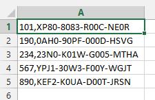 Aplikace generátor identifikátorů UFI - Uživatelská příručka 21 Dodatek 3. Import souboru CSV do Excelu Soubor CSV, který aplikace vytvořila, používá jako oddělovač běžnou čárku (,).
