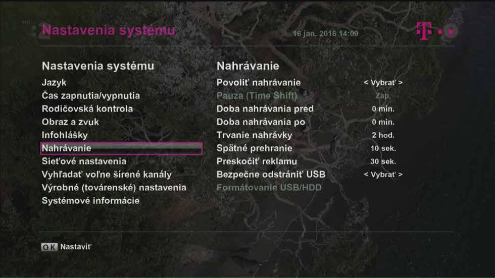 MAGIO SAT POUŽÍVATEĽSKÁ PRÍRUČKA NASTAVENIA NASTAVENIA MAGIO SAT POUŽÍVATEĽSKÁ PRÍRUČKA Nahrávanie V tomto sub-menu nájdete všetky nastavenia pre nahrávanie, plánovanie nahrávok a pre spravovanie