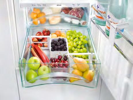 Integrovaný dveřní mechanismus SoftSystem zaručuje hladké zavírání dveří chladničky i v případe, že jsou dveřní přihrádky plně obsazené a