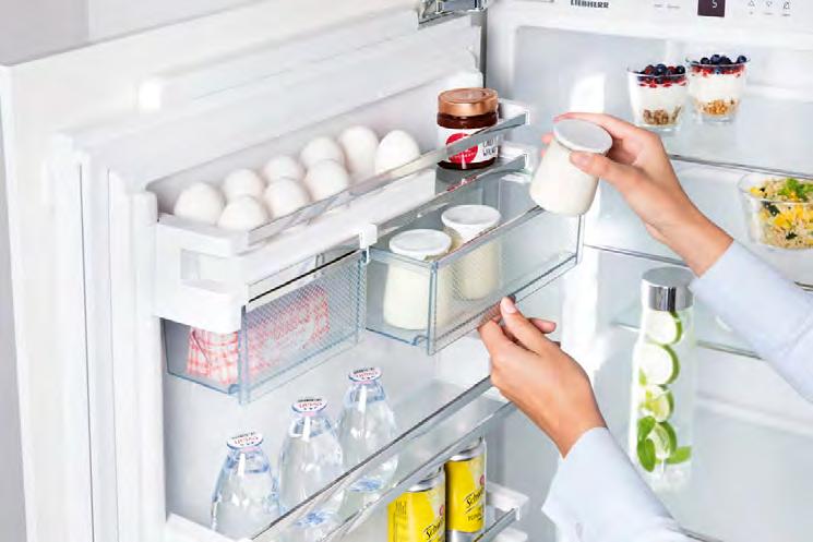 Vestavné chladničky Kvalita v každém detailu Praktický FlexSystem pro BioFresh zásuvky a BioCool boxy, poskytuje flexibilní, organizovaný, průhledný úložný prostor.