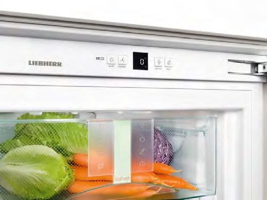 55 MonoColourDigital LC-Displej za dveřmi, tlačítková elektronika Digitální ukazatel teploty BioFresh boxy PowerCooling 4 BioFresh-boxy, z nichž 3 na