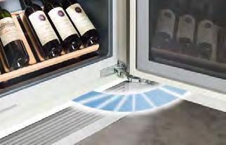 Protože speciální LED osvětlení produkuje minimum tepelné energie, mohou se zde prezentovat vína dlouhodobě se zapnutým osvětlením.