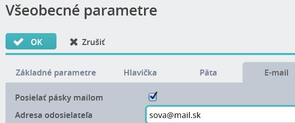 Pri odosielaní súborov e-mailom môže užívateľ nastaviť, že chce kópiu odosielanej správy doručiť do vlastnej schránky.