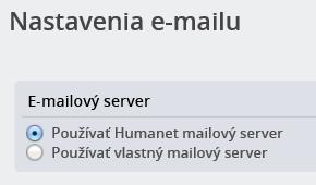 nastavená mailová adresa info@humanet.sk. Ak si užívateľ v definícii výplatnej 