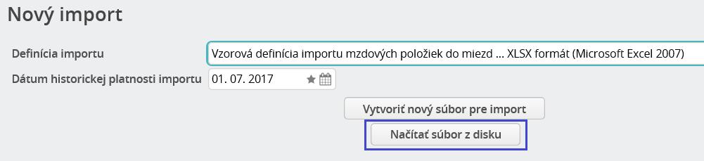 12 Príloha - Import súboru xlsx Po naplnení súboru údajmi, ktoré sa majú importovať, opäť vstúpte cez tlačidlo Nový import do formulára Nový import,