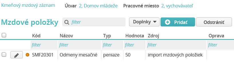 UPOZORNENIE: Ak vstúpite cez pero do importovanej položky a čo aj bez zmeny údajov kliknete na tlačidlo Zapísať, zdroj sa zmení na ručne zadané.