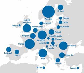 Středisko ECDC v číslech Personální složení střediska ECDC podle národnosti Švédsko 51 Francie 30 Německo 24 Itálie 20 Spojené království 17 Rumunsko 17 Belgie 10 Bulharsko 10 Finsko 10 Polsko 10
