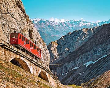4 400 A D K T 19LJMA01 Schweiz Tourismus Oservatoř Sphinx Luzern Schweiz Tourismus Z LUZERNU NA HORU DRAKŮ A ANDĚLŮ Luzern pohodové město s kulisou horských štítů a jezer dračí hora Pilatus s