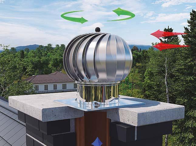 Ventilační turbíny Turbíny pro odvětrání střešního pláště a interiérů budov T O P W E T Plynule a trvale odvětrává prostory