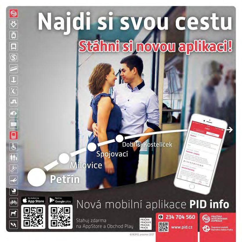 Komunikace s veřejností moderními způsoby Nová mobilní aplikace PID info Vyhledání spojení včetně výluk, mimořádností a částečně i aktuálního zpoždění Aktuální odjezdy z